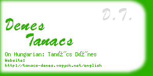 denes tanacs business card